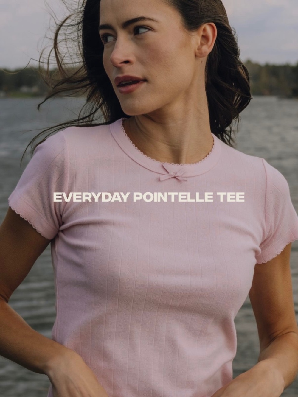 Daily Drills Women's 'Pointelle Baby Tee' Short Sleeve Top in 'Light Pink
